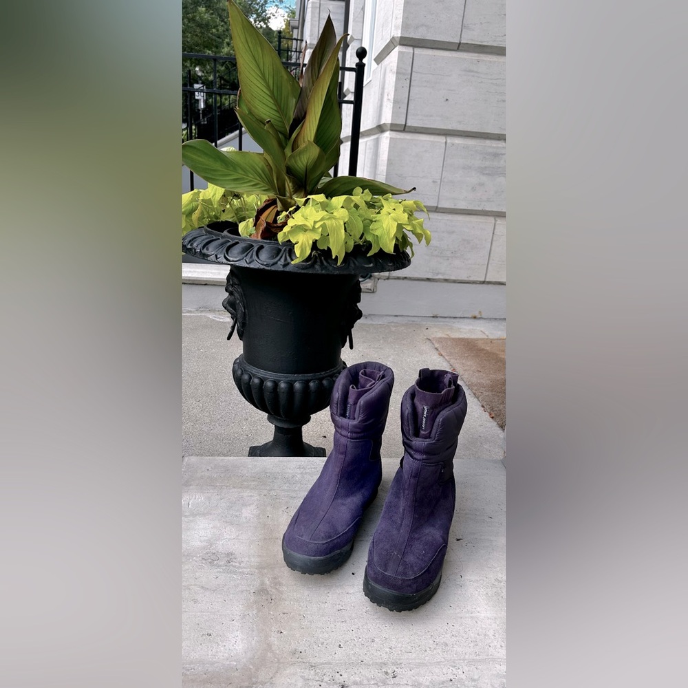 Land's End Purple Suede/Puffed Pull On Boots Women Sz 11B